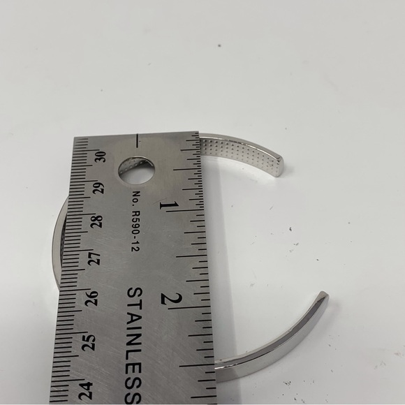 Mother Silver Toned with Rhinestone Sparkle Classic Cuff Bracelet - Picture 7 of 10